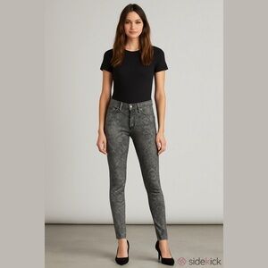 Y2K 2000s 7 For All Mankind Gray Snake Print Skinny Jeans, Size 26. New!